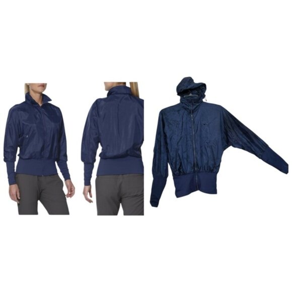 ASICS Floral Lightweight GPX Packable Hood Jacket Run Pocket Full Zip Stretch XS - Picture 1 of 16